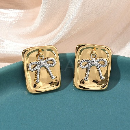 Two Tone 304 Stainless Steel Stud Earrings EJEW-B156-17G-1