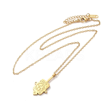 304 Stainless Steel Pandant Necklace for Men Women NJEW-O126-02G-05-1