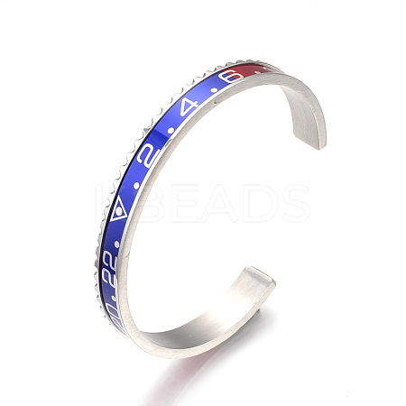 Tarnish Resistant 304 Stainless Steel Cuff Bangles BJEW-Q684-11A-1