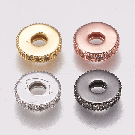 Brass Micro Pave Cubic Zirconia Bead Spacers ZIRC-K074-11B-01-1