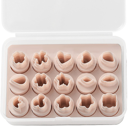 15Pcs 15 Styles Plastic Clay Molds DIY-WH20032-50-1