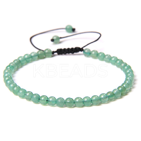 4mm Natural Dyed Green Aventurine Beaded Braided Bracelets SY1950-4-1