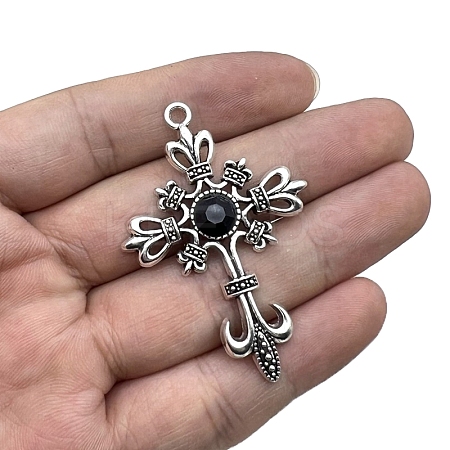 Alloy Rhinestone Pendants PW-WG2DB08-02-1
