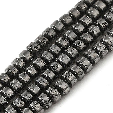 Electroplated Natural Lava Rock Beads Strands G-L606-C02-01D-1