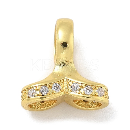 Rack Plating Brass Micro Pave Clear Cubic Zirconia Charms KK-G515-48G-1