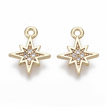 Brass Micro Pave Cubic Zirconia Charms X-KK-S348-498-NF-1