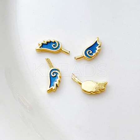 Brass Blue Enamel Wing Head Pins BAPE-PW0002-09A-1