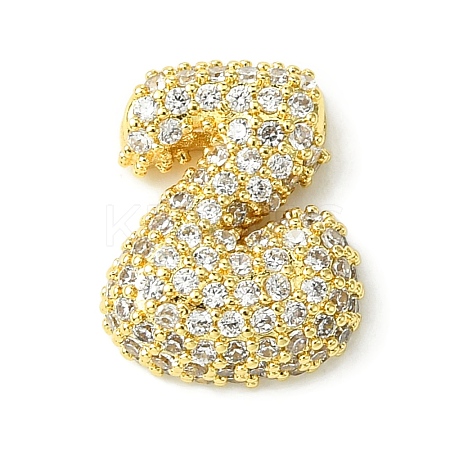 Rack Plating Brass Clear Cubic Zirconia Pendants KK-S378-01G-Z-1