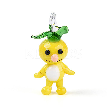 Handmade Lampwork Cartoon Radish Pendants LAMP-T025-10E-1