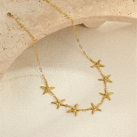 Ocean 304 Stainless Steel Link Chain Necklaces for Women LS-NJEW-A060-01B-G-1