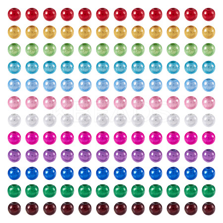 360Pcs 12 Colors Spray Painted Acrylic Beads MACR-TA0002-25-1