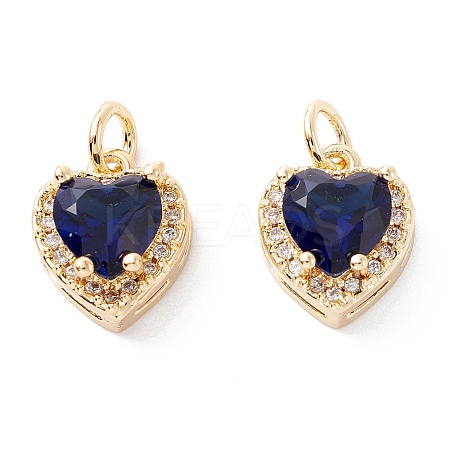 Brass Micro Pave Cubic Zirconia Charms ZIRC-A019-14G-E-1
