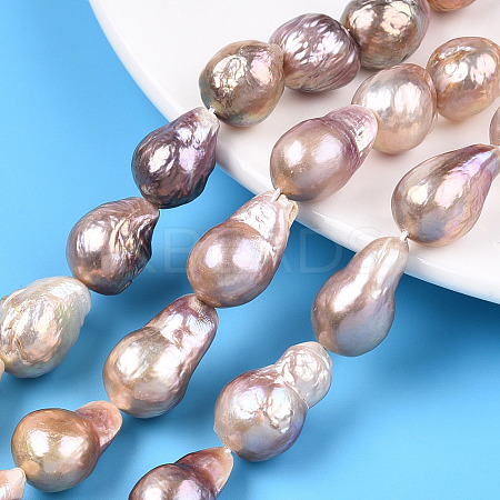 Natural Baroque Pearl Keshi Pearl Beads Strands PEAR-S019-02D-1