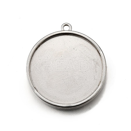 304 Stainless Steel Pendant Cabochon Settings X-STAS-S181-02P-B-1