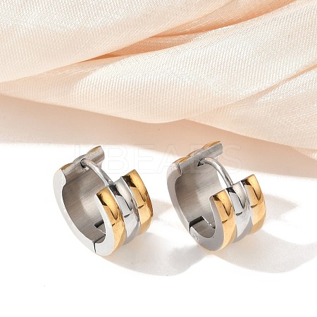 304 Stainless Steel Polishing Effect Hoop Earrings EJEW-M001-36GP-B-1