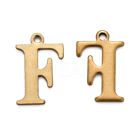 304 Stainless Steel Alphabet Charms STAS-H122-F-AB-1
