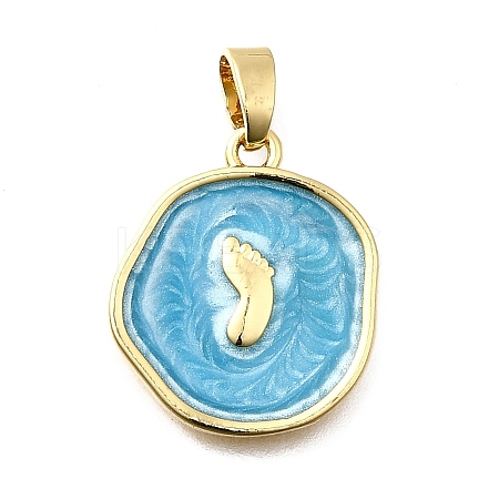 Brass Enamel Pendants KK-P336-41G-01-1