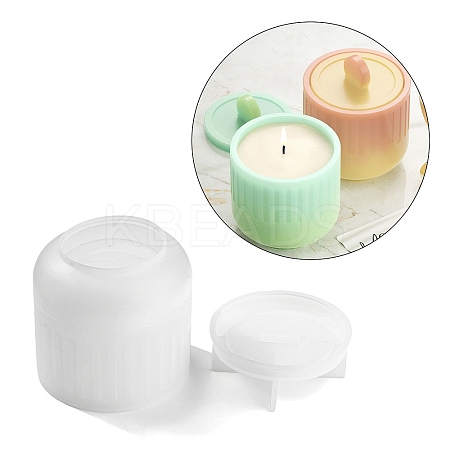 Stripe Pattern Column Candle Jar Molds LS-DIY-K073-04-1