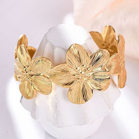 304 Stainless Steel Cuff Bangles for Women LS-BJEW-P347-02C-1