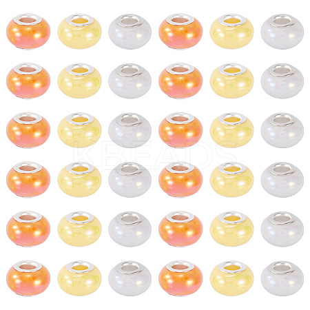 150Pcs Opaque Resin European Beads RESI-TA0004-61A-1