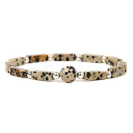 Natural Dalmatian Jasper  Stretch Bracelet DP3019-1-1