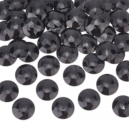50Pcs Flat Back Acrylic Rhinestone Cabochons OACR-OC0001-15C-1