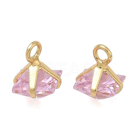 Brass Pave Cubic Zirconia Charms CU-CBABEB3-05G-03-1
