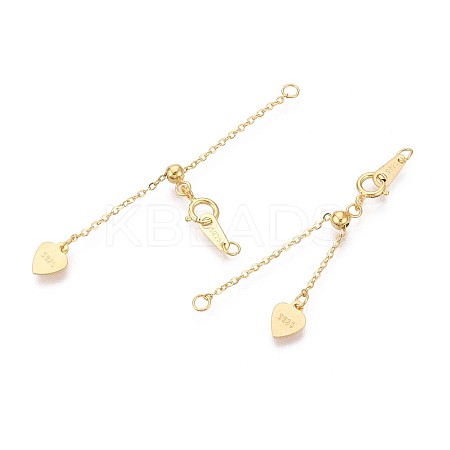 925 Sterling Silver Cable Chain Extenders STER-T008-58G-1