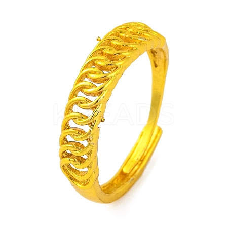 Brass Curb Chain Adjustable Rings for Women RJEW-G318-02A-G-1