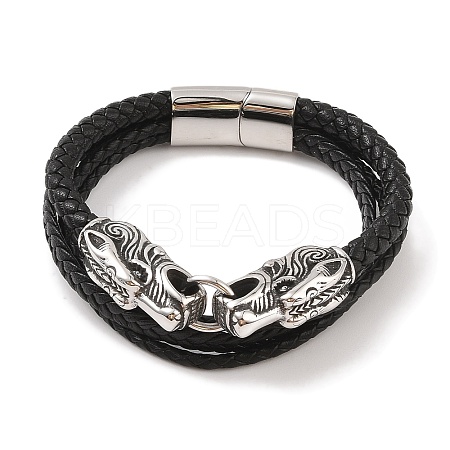 Braided Microfiber Leather Multi-strand Bracelets BJEW-B096-21D-1