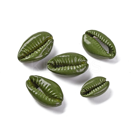 Baking Paint Cowrie Shell Beads SSHEL-M023-01H-1
