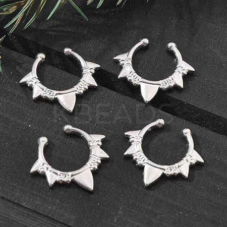 304 Stainless Steel Spike Clip on Nose Rings AJEW-A062-05P-03-1