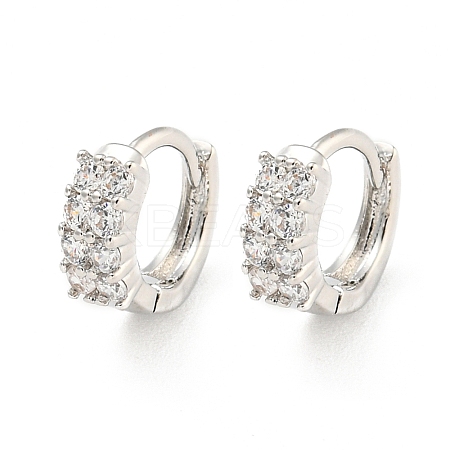 Rack Plating Brass Micro Pave Clear Cubic Zirconia Hoop Earring EJEW-C102-16P-1
