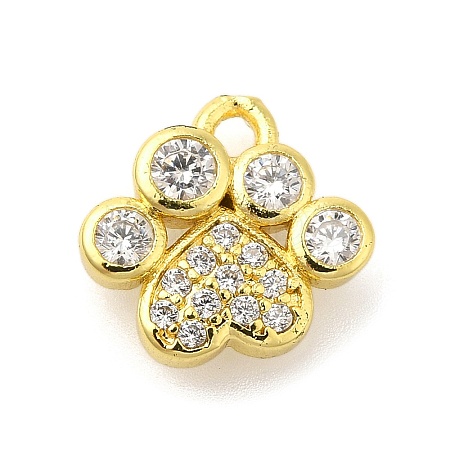 Rack Plating Brass Micro Pave Cubic Zirconia Charms KK-S396-47G-1
