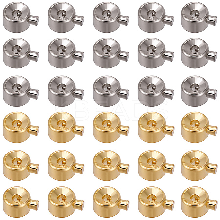 60Pcs 2 Colors Brass Crimp Beads FIND-BBC0004-71-1