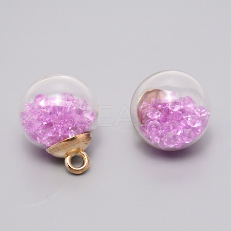Glass Pendants GLAA-WH0025-64B-1