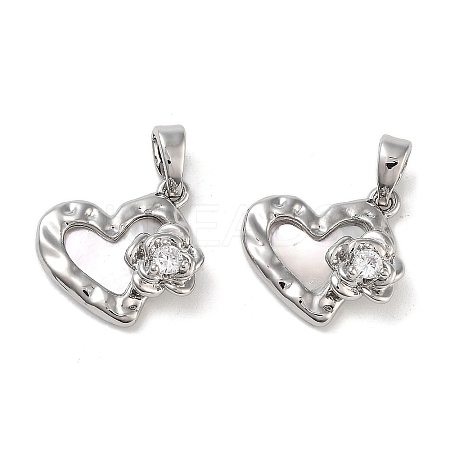 Brass Micro Pave Clear Cubic Zirconia Charms KK-B102-30P-1