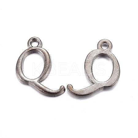 Gunmetal Plated Alloy Letter Pendants LS-PALLOY-J718-01B-Q-1