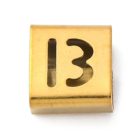 Ion Plating(IP) 304 Stainless Steel Square Slide Charms STAS-L132-12B-G-1