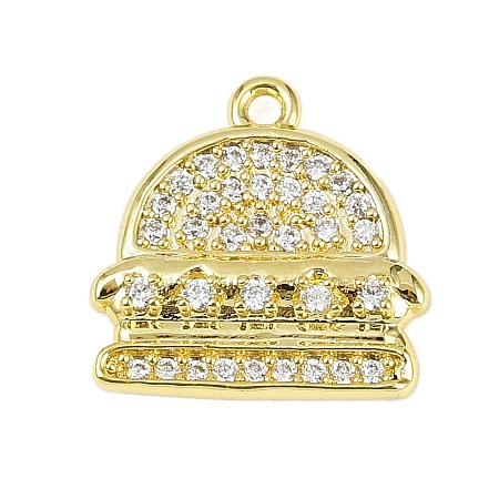 Brass Micro Pave Clear Cubic Zirconia Pendants KK-L238-16G-1