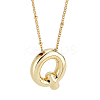 1pc Brass Chain with Alloy Letter Pendants Necklaces NJEW-LP0001-41Q-G-1