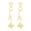 Brass Pave Clear Cubic Zirconia Fold Over Clasps KK-F875-11G-1