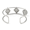 Non-Tarnish 304 Stainless Steel Wide Textured Open Cuff Bangles BJEW-Q348-05P-09-3
