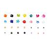 5 Colors Flat Round Acrylic Letter Beads DIY-YW0002-54-2