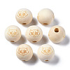 Unfinished Natural Wood European Beads WOOD-S045-147-1