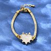 Brass Micro Pave Clear Cubic Zirconia Link Bracelets for Women BJEW-A029-01C-G-2