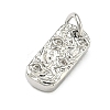 Five Elements Theme Brass Micro Pave Clear Cubic Zirconia Charms KK-F934-02E-P-2
