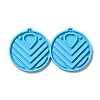 DIY Hollow-out Flat Round Pendant Silicone Molds DIY-I099-37-1