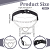 2Pcs Alloy Heart Link PU Leather Punk Choker Necklaces for Women NJEW-UN0001-70A-2
