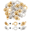 20Pcs 2 Colors 201 Stainless Steel Snap Clasps FIND-FG0003-68-1